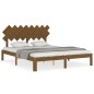 vidaXL Estructura de cama con cabecero madera marrón miel 160x200 cm