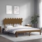 vidaXL Estructura de cama con cabecero madera marrón miel 160x200 cm