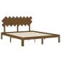 vidaXL Estructura de cama con cabecero madera marrón miel 160x200 cm