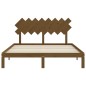 vidaXL Estructura de cama con cabecero madera marrón miel 160x200 cm