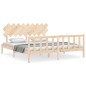 vidaXL Estructura de cama de matrimonio con cabecero madera maciza vidaXL Estructura de cama de matrimonio con cabecero madera maciza