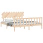 vidaXL Estructura de cama de matrimonio con cabecero madera maciza vidaXL Estructura de cama de matrimonio con cabecero madera maciza