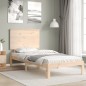 vidaXL Estructura de cama individual con cabecero madera maciza vidaXL Estructura de cama individual con cabecero madera maciza