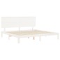 vidaXL Estructura cama de matrimonio con cabecero madera maciza blanco vidaXL Estructura cama de matrimonio con cabecero madera maciza blanco