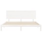 vidaXL Estructura cama de matrimonio con cabecero madera maciza blanco vidaXL Estructura cama de matrimonio con cabecero madera maciza blanco