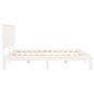 vidaXL Estructura cama de matrimonio con cabecero madera maciza blanco vidaXL Estructura cama de matrimonio con cabecero madera maciza blanco