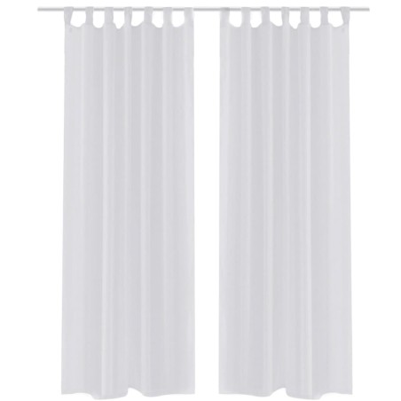 vidaXL Cortina blanca transparente 2 piezas 140x245 cm 