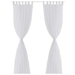 vidaXL Cortina blanca transparente 2 piezas 140x245 cm 