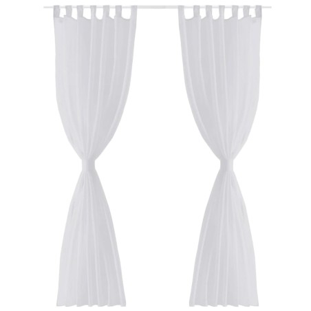 vidaXL Cortina blanca transparente 2 piezas 140x245 cm 