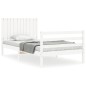 vidaXL Estructura de cama con cabecero madera maciza blanco 100x200 cm vidaXL Estructura de cama con cabecero madera maciza blanco 100x200 cm