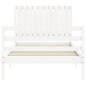vidaXL Estructura de cama con cabecero madera maciza blanco 100x200 cm vidaXL Estructura de cama con cabecero madera maciza blanco 100x200 cm