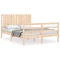 vidaXL Estructura de cama de matrimonio con cabecero madera maciza vidaXL Estructura de cama de matrimonio con cabecero madera maciza