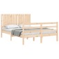 vidaXL Estructura de cama de matrimonio con cabecero madera maciza vidaXL Estructura de cama de matrimonio con cabecero madera maciza