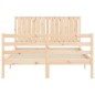 vidaXL Estructura de cama de matrimonio con cabecero madera maciza vidaXL Estructura de cama de matrimonio con cabecero madera maciza