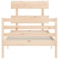 vidaXL Estructura de cama con cabecero madera maciza 100x200 cm vidaXL Estructura de cama con cabecero madera maciza 100x200 cm