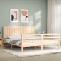vidaXL Estructura de cama de matrimonio con cabecero madera maciza vidaXL Estructura de cama de matrimonio con cabecero madera maciza