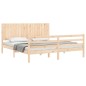 vidaXL Estructura de cama de matrimonio con cabecero madera maciza vidaXL Estructura de cama de matrimonio con cabecero madera maciza