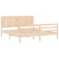 vidaXL Estructura de cama de matrimonio con cabecero madera maciza vidaXL Estructura de cama de matrimonio con cabecero madera maciza