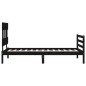 vidaXL Estructura de cama con cabecero madera maciza negro 100x200 cm vidaXL Estructura de cama con cabecero madera maciza negro 100x200 cm