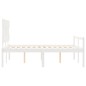 vidaXL Cama personas mayores cabecero madera maciza blanco 140x200 cm vidaXL Cama personas mayores cabecero madera maciza blanco 140x200 cm
