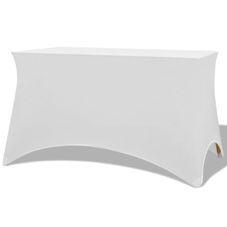 vidaXL Funda elástica para mesa 2 uds 120x60,5x74 blanco