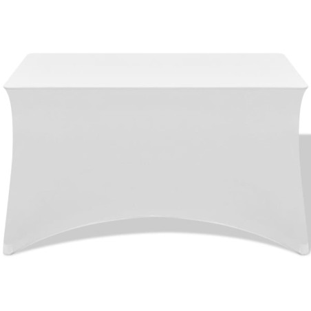 vidaXL Funda elástica para mesa 2 uds 120x60,5x74 blanco