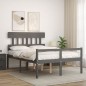vidaXL Cama para personas mayores con cabecero madera maciza gris vidaXL Cama para personas mayores con cabecero madera maciza gris
