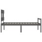vidaXL Cama personas mayores cabecero madera maciza gris 100x200 cm vidaXL Cama personas mayores cabecero madera maciza gris 100x200 cm