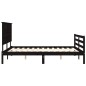 vidaXL Estructura de cama con cabecero madera maciza negro 160x200 cm vidaXL Estructura de cama con cabecero madera maciza negro 160x200 cm