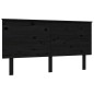 vidaXL Estructura de cama con cabecero madera maciza negro 160x200 cm vidaXL Estructura de cama con cabecero madera maciza negro 160x200 cm