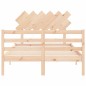 vidaXL Estructura de cama de matrimonio con cabecero madera maciza