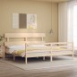 vidaXL Estructura de cama de matrimonio con cabecero madera maciza vidaXL Estructura de cama de matrimonio con cabecero madera maciza