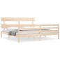 vidaXL Estructura de cama de matrimonio con cabecero madera maciza vidaXL Estructura de cama de matrimonio con cabecero madera maciza