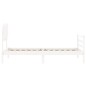 vidaXL Estructura de cama con cabecero madera maciza blanco 100x200 cm vidaXL Estructura de cama con cabecero madera maciza blanco 100x200 cm