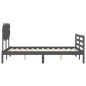 vidaXL Estructura cama de matrimonio con cabecero madera maciza gris vidaXL Estructura cama de matrimonio con cabecero madera maciza gris