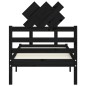vidaXL Estructura de cama con cabecero madera maciza negro 90x200 cm