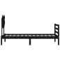 vidaXL Estructura de cama con cabecero madera maciza negro 90x200 cm