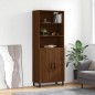 vidaXL Aparador alto madera contrachapada marrón roble 69,5x34x180 cm vidaXL Aparador alto madera contrachapada marrón roble 69,5x34x180 cm