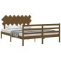vidaXL Estructura cama y cabecero madera maciza marrón miel 140x200 cm