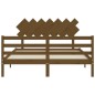 vidaXL Estructura cama y cabecero madera maciza marrón miel 140x200 cm