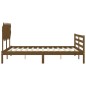 vidaXL Estructura cama y cabecero madera maciza marrón miel 140x200 cm