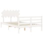 vidaXL Estructura de cama con cabecero madera maciza blanco 120x200 cm vidaXL Estructura de cama con cabecero madera maciza blanco 120x200 cm