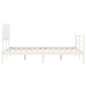 vidaXL Estructura de cama con cabecero madera maciza blanco 120x200 cm vidaXL Estructura de cama con cabecero madera maciza blanco 120x200 cm
