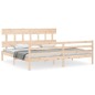 vidaXL Estructura de cama de matrimonio con cabecero madera maciza vidaXL Estructura de cama de matrimonio con cabecero madera maciza