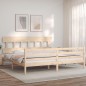 vidaXL Estructura de cama de matrimonio con cabecero madera maciza vidaXL Estructura de cama de matrimonio con cabecero madera maciza