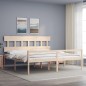 vidaXL Cama para personas mayores con cabecero madera maciza 200x200cm vidaXL Cama para personas mayores con cabecero madera maciza 200x200cm