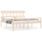 vidaXL Cama para personas mayores con cabecero madera maciza 200x200cm vidaXL Cama para personas mayores con cabecero madera maciza 200x200cm
