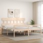 vidaXL Cama para personas mayores con cabecero madera maciza 200x200cm vidaXL Cama para personas mayores con cabecero madera maciza 200x200cm