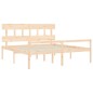 vidaXL Cama para personas mayores con cabecero madera maciza 200x200cm vidaXL Cama para personas mayores con cabecero madera maciza 200x200cm