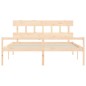 vidaXL Cama para personas mayores con cabecero madera maciza 200x200cm vidaXL Cama para personas mayores con cabecero madera maciza 200x200cm
